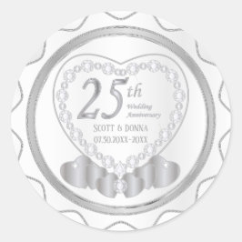 25e Zilverweddenschap Jubileum Ronde Sticker