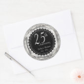 25e Zilverweddenschap Jubileum Ronde Sticker (Envelop)
