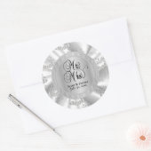 25e Zilverweddenschap Jubileum Ronde Sticker (Envelop)