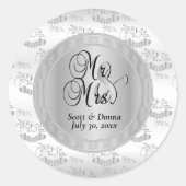 25e Zilverweddenschap Jubileum Ronde Sticker (Voorkant)