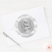 25e Zilverweddenschap Jubileum Ronde Sticker (Envelop)