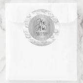 25e Zilverweddenschap Jubileum Ronde Sticker (Tas)