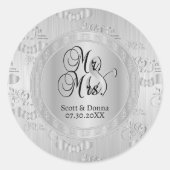 25e Zilverweddenschap Jubileum Ronde Sticker (Voorkant)