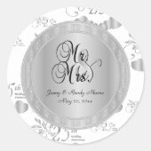 25e Zilverweddenschap Jubileum Ronde Sticker (Voorkant)