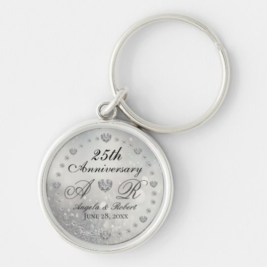 25e Zilverweddenschap Jubileum Sleutelhanger (Voorkant)