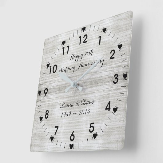 25e Zilverweddenschap Jubileum Vierkante Klok (Hoek)