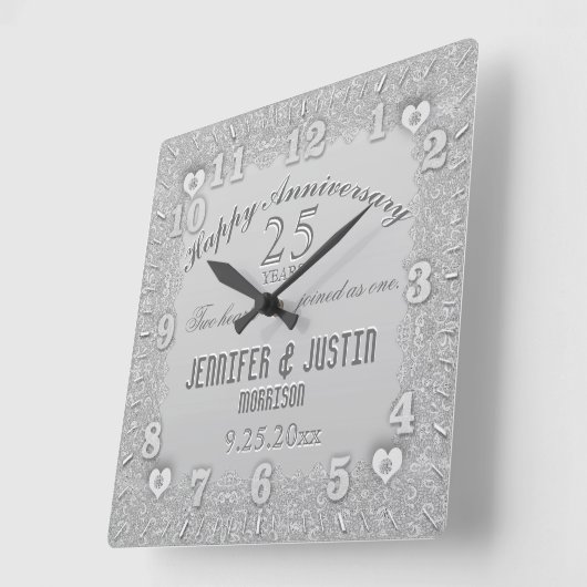 25e Zilverweddenschap Jubileum Vierkante Klok (Hoek)