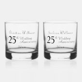 25e Zilverweddenschap Jubileum Whisky Glas (Voorkant)