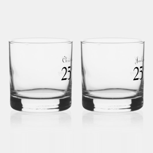 25e Zilverweddenschap Jubileum Whisky Glas (Rechts)