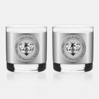 25e Zilverweddenschap Jubileum Whisky Glas