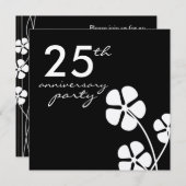 25e zilverweddenschap Jubileum zwart-wit Kaart (Voorkant / Achterkant)