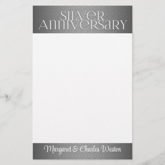 25e Zilverweddenschap op maat Briefpapier (Voorkant)