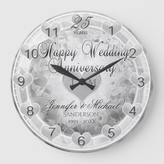 25e Zilverwedding Jubileum Harten Grote Klok (Voorkant)