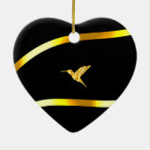 25e Zwart Goud Trouwen Jubileum Gift Keepsake Keramisch Ornament (Achterkant)