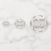 25e zwart-wit glitter confetti (Voorkanten)