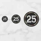 25e zwart-wit glitter confetti (Achterkanten)