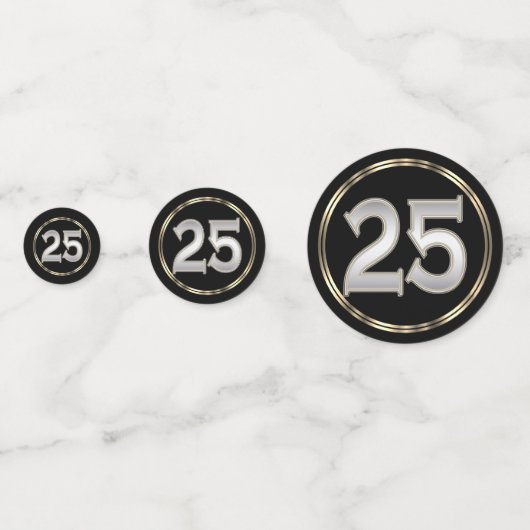 25e zwart-wit glitter confetti (Achterkanten)