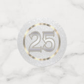 25e zwart-wit glitter confetti (Kleine voorkant)