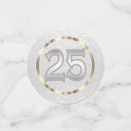 25e zwart-wit glitter confetti (Kleine voorkant)