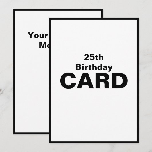 25eVijfentwintigste 25e 25 Vijfentwintig 2-5e verj Kaart (Voorkant / Achterkant)