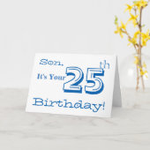 25ste de verjaardagsgroet van de zoon in blauw en kaart (Gele Bloem)