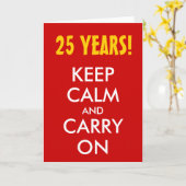 25ste huwelijksverjaardag | Blijf kalm en ga door Kaart (Gele Bloem)