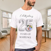 25ste huwelijksverjaardag foto zilver t-shirt