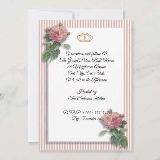 25ste huwelijksverjaardag gelofte vernieuwing roze kaart (Achterkant)