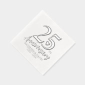 25ste huwelijksverjaardag Hart Custom Graphic Folie Servetten (Rechts)