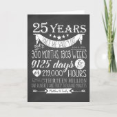 25ste huwelijksverjaardag, krijtbord, 25 jaar bedankkaart (Voorkant)
