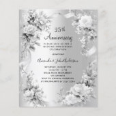 25ste huwelijksverjaardag Zilveren Bloemen Uitnodi (Voorkant)