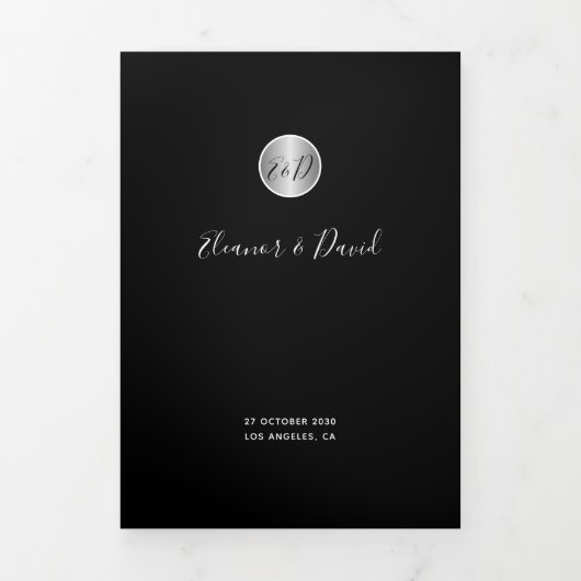 25ste huwelijksverjaardag zilveren foto QR RSVP Drieluik Aankondiging (Cover)