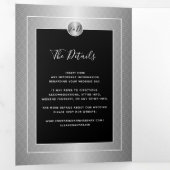 25ste huwelijksverjaardag zilveren foto QR RSVP Drieluik Aankondiging (Binnenzijde eerst)