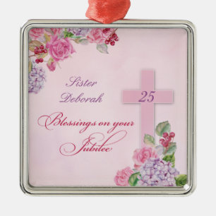 25ste Jubileum van het religieuze leven katholieke Metalen Ornament