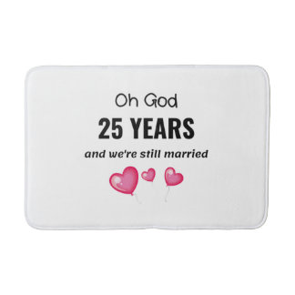 25ste Jubileum voor bruiloft Funny Gift voor hem o Badmat
