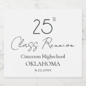 25ste schoolklas reünie sparkling wijnetiket (Enkel label)