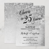 25ste trouwdag verrassen - Zilver Kaart (Voorkant / Achterkant)