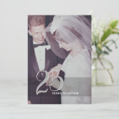 25ste trouwjubileum & foto - zilver grijs kaart (Staand voorkant)