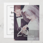 25ste trouwjubileum & foto - zilver grijs kaart (Voorkant / Achterkant)