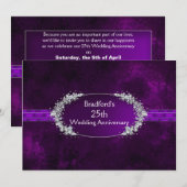 25ste trouwjubileum - Uitnodiging - Paars (Voorkant / Achterkant)
