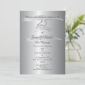 "25ste trouwjubileum"Zilveren Uitnodigingen (Staand voorkant)