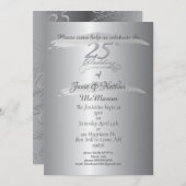 "25ste trouwjubileum"Zilveren Uitnodigingen (Voorkant / Achterkant)