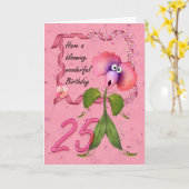 25ste Verjaardag Kaart met Moonies schattige bloei (Gele Bloem)