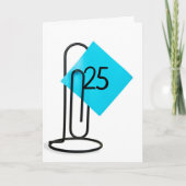 25ste verjaardag op een paperclip kaart (Voorkant)