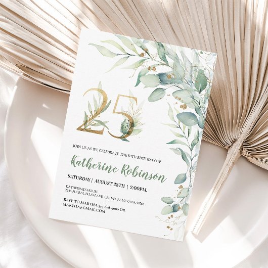25ste verjaardag uitnodiging voor haar volwassen v