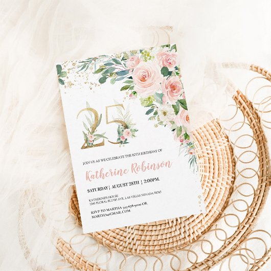 25ste verjaardag uitnodiging voor haar volwassen v