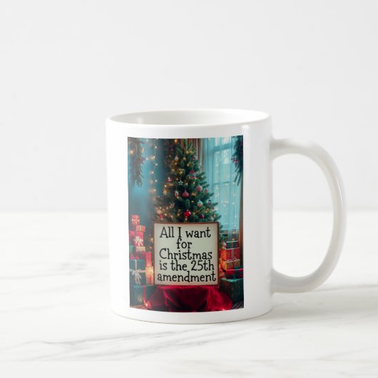 25th Amendment Christmas Mug with Festive Tree Koffiemok (Rechts)