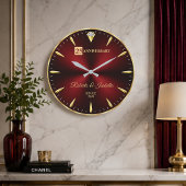 25th Anniversary Elegant Ruby Red & Gold Wedding A Grote Klok