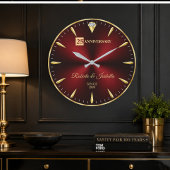 25th Anniversary Elegant Ruby Red & Gold Wedding A Grote Klok