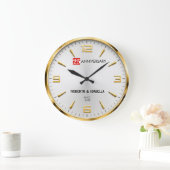 25th Anniversary Elegant Silver & Gold Wedding Grote Klok (Huis)